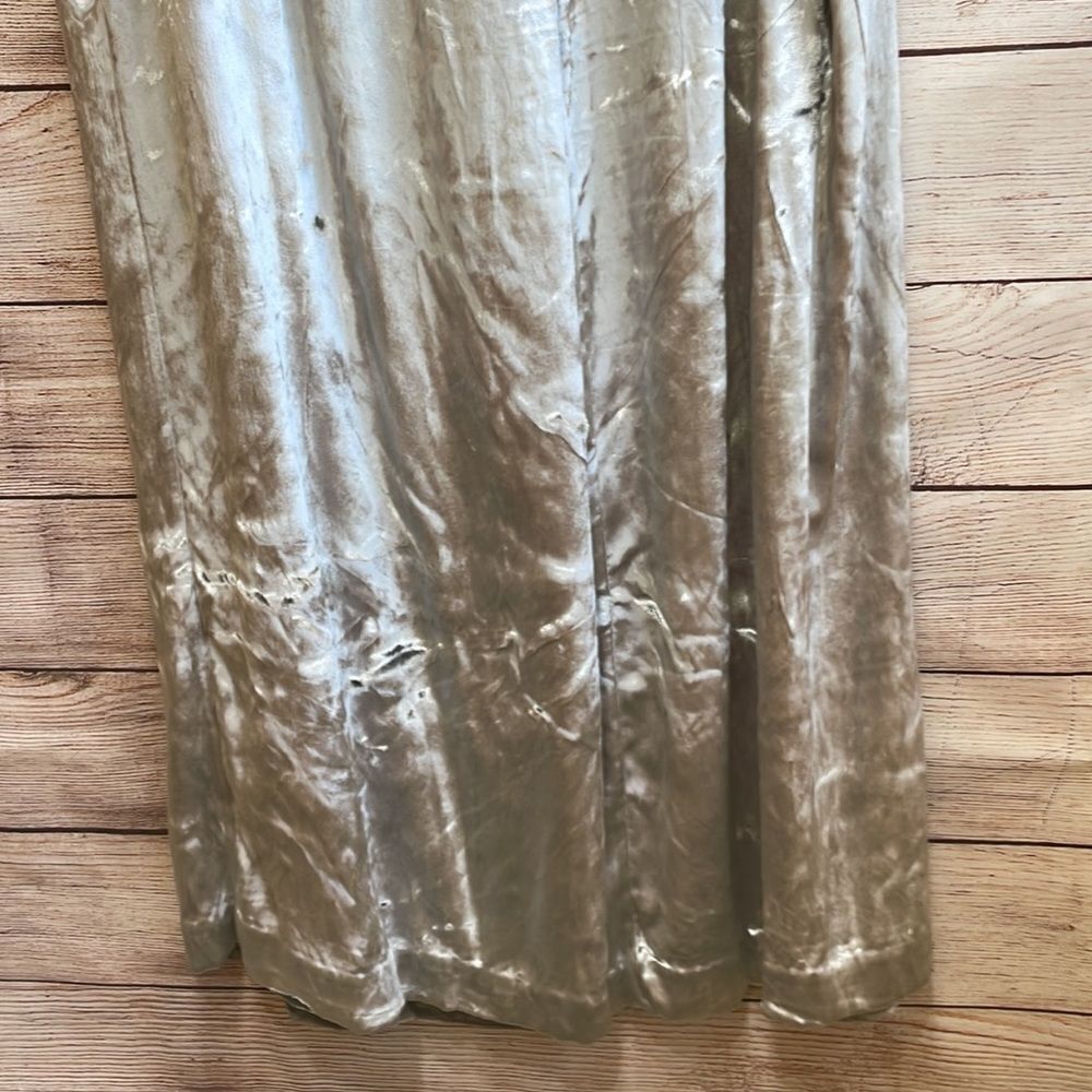 MAEVE BY ANTHROPOLOGIE ANASTACIA VELVET WIDE LEG PANTS IN SILVER - Picture 3 of 9